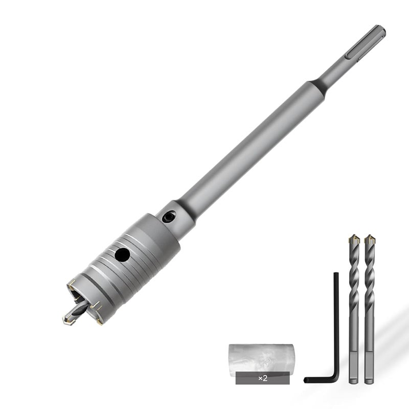 CSOOM Concrete Hole Saw 1-3/8" (35mm) with 220mm SDS Plus Shank Connecting Rod, Carbide Cement Hole Saw for Concrete Cement, Brick Wall Stone - Image 1